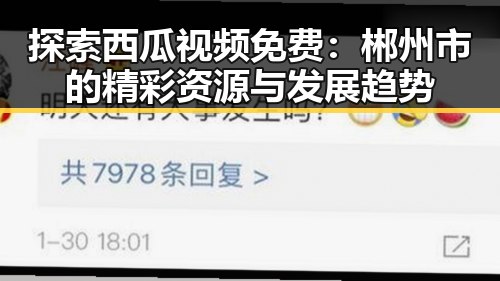 探索西瓜视频免费:郴州市的精彩资源与发展趋势