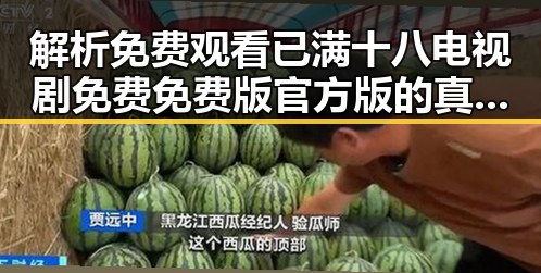 解析 免费观看已满十八电视剧免费免费版官方版的真实现状