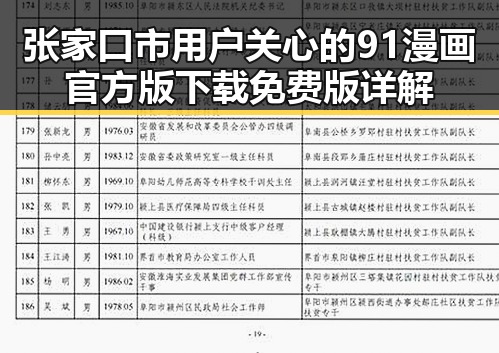 张家口市用户关心的91漫画官方版下载免费版详解