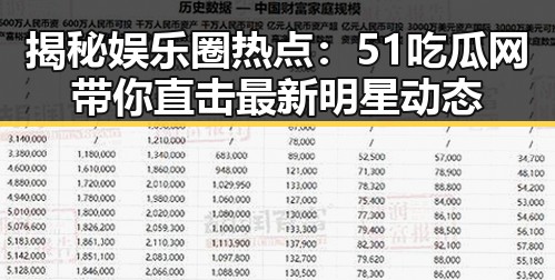揭秘娱乐圈热点：51吃瓜网带你直击最新明星动态