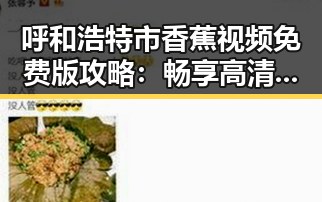呼和浩特市香蕉视频免费版攻略：畅享高清影视体验