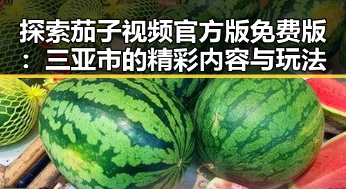 探索茄子视频官方版免费版：三亚市的精彩内容与玩法