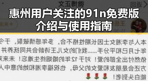 惠州用户关注的91n免费版介绍与使用指南
