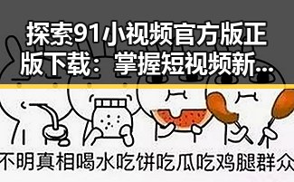 探索91小视频官方版正版下载：掌握短视频新体验