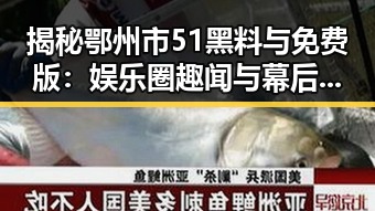 揭秘鄂州市51黑料与免费版：娱乐圈趣闻与幕后秘密