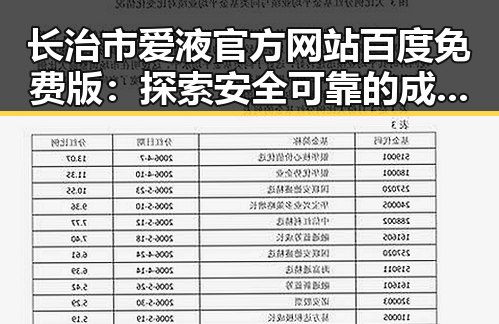 长治市爱液官方网站百度免费版：探索安全可靠的成人内容平台