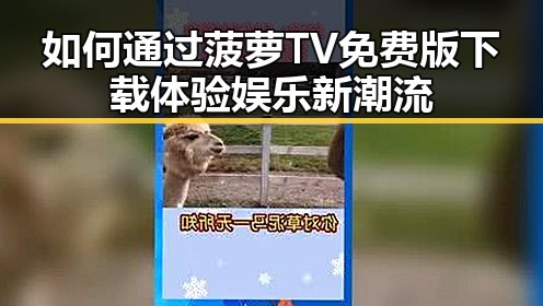 如何通过菠萝TV免费版下载体验娱乐新潮流