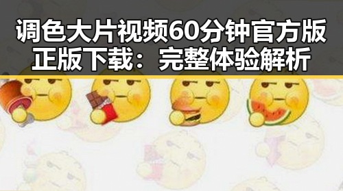 调色大片视频60分钟官方版正版下载：完整体验解析