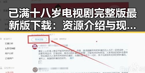 已满十八岁电视剧完整版最新版下载：资源介绍与现状分析