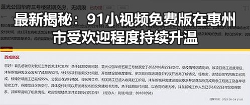 最新揭秘:91小视频免费版在惠州市受欢迎程度持续升温