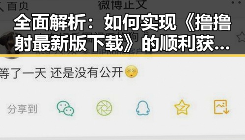 全面解析：如何实现《撸撸射最新版下载》的顺利获取与体验