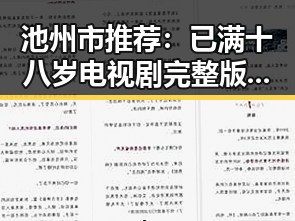池州市推荐:已满十八岁电视剧完整版官方版免费版全网免费观看指南