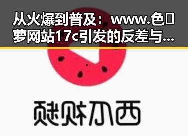 从火爆到普及：www.色😍萝网站17c引发的反差与思考