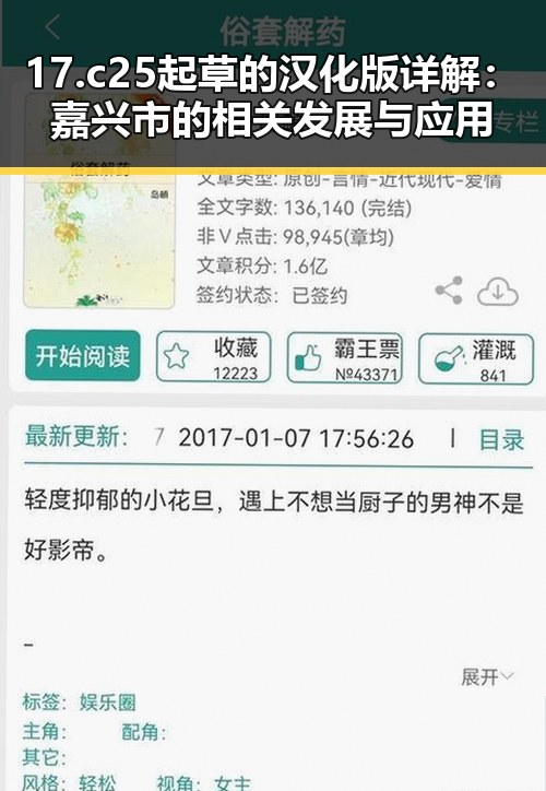 17.c25起草的汉化版详解：嘉兴市的相关发展与应用