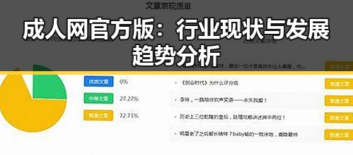 成人网官方版：行业现状与发展趋势分析