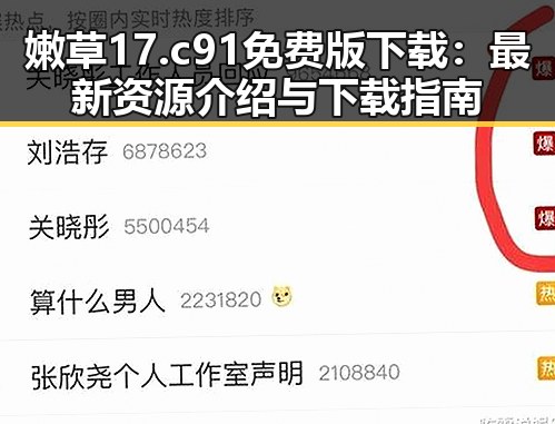 嫩草17.c 91免费版下载：最新资源介绍与下载指南