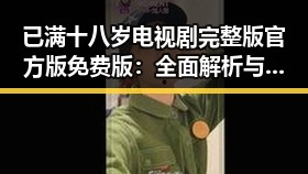 已满十八岁电视剧完整版官方版免费版：全面解析与观影指南