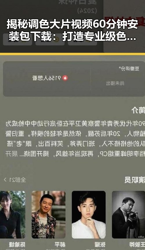 揭秘调色大片视频60分钟安装包下载：打造专业级色彩效果的必备工具