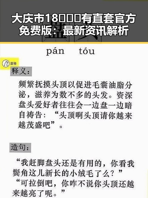 大庆市18❌❌❌有直套官方免费版：最新资讯解析