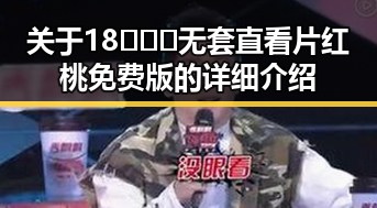 关于18❌❌❌无套直看片红桃免费版的详细介绍