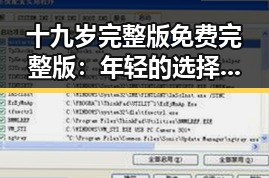十九岁完整版免费完整版：年轻的选择与成长之路