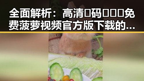 全面解析：高清🈚码🔞❌♋免费菠萝视频官方版下载的现状与发展