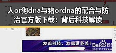 人or狗dna与猪ordna的配合与防治官方版下载：背后科技解读