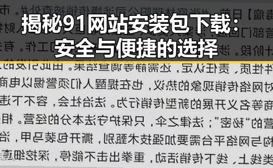 揭秘91网站安装包下载：安全与便捷的选择
